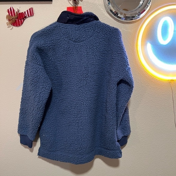 NWOT Aerie Blue Sherpa pullover quarter zip sweater size extra small - Picture 5 of 5